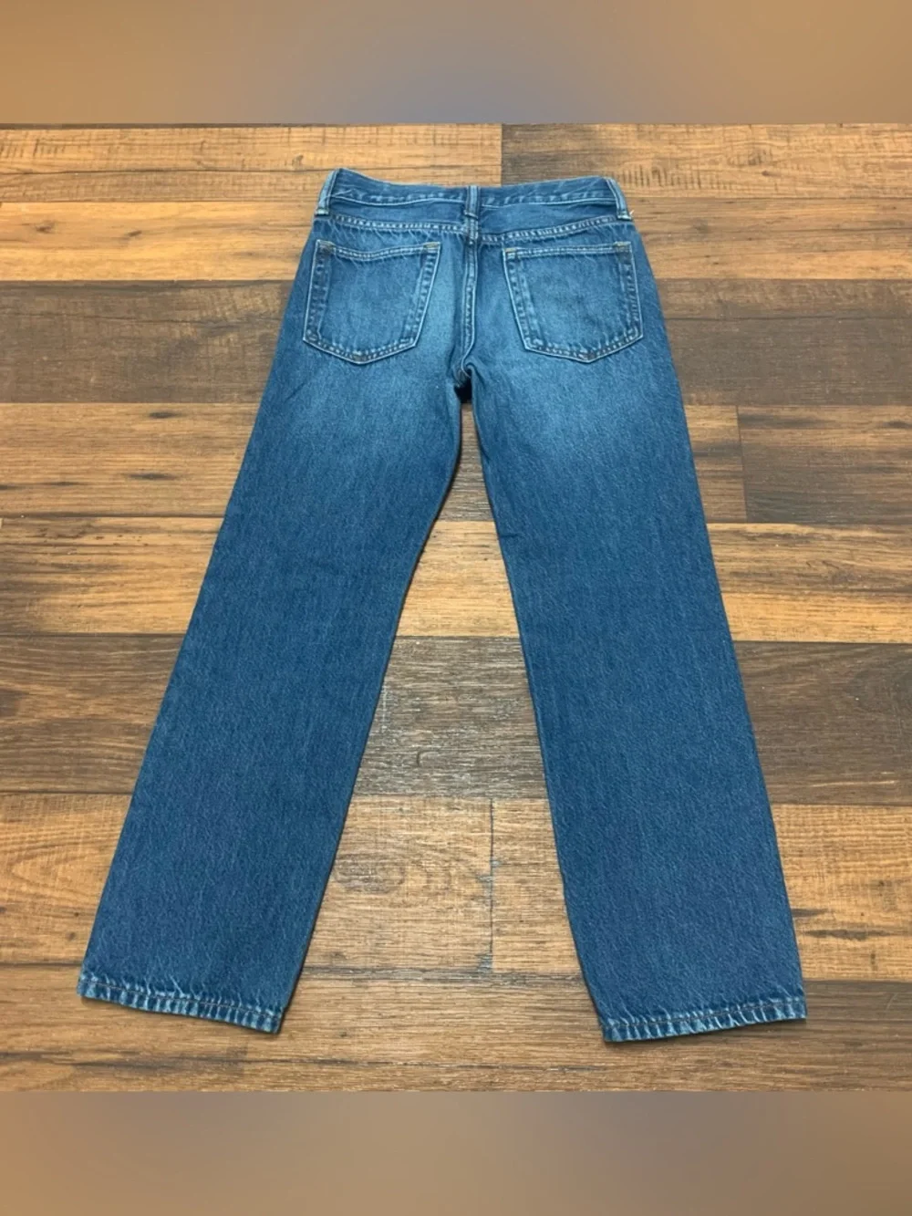 Gap Kids 90's Original Straight Jeans Blue Denim Adjustable Waist Size 10 Cotton - Picture 2 of 8